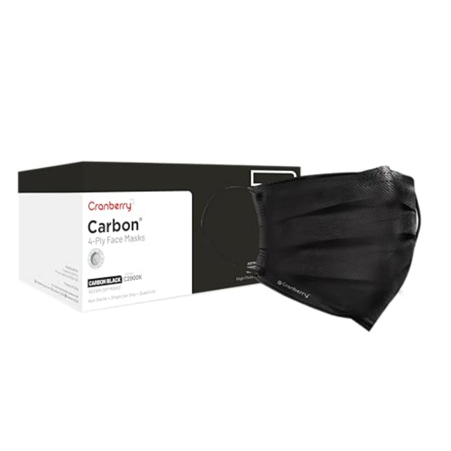 Black Face Mask Pack - Cranberry USA Carbon Black Face Masks,