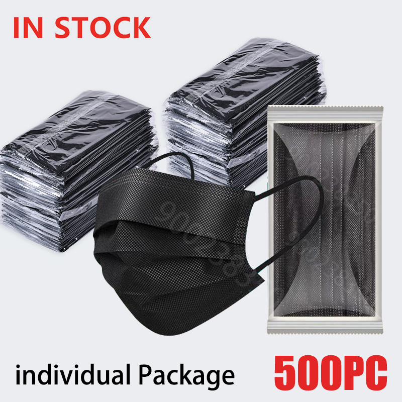 10-500Pcs Adults Mask Disposab – обзор и цена Black Face Mask Pack