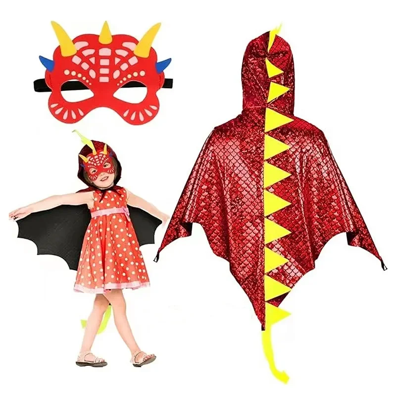 Child Green Dinosaur Cloak wit – обзор и цена Kids Face Mask