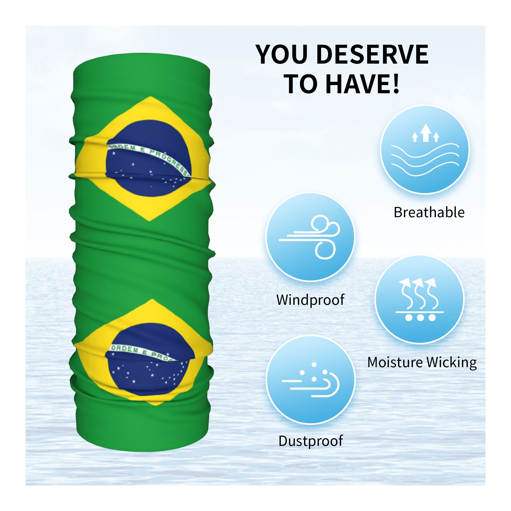 Custom Brazil Flag Bandana Nec – обзор и цена Neck Gaiter Face Cover