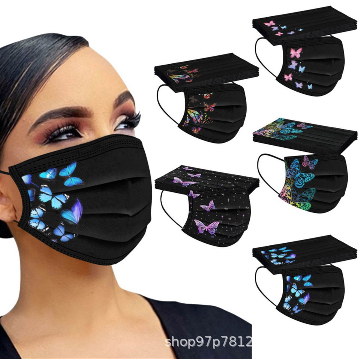 50pcs colorful butterfly print – обзор и цена Disposable Surgical Mask