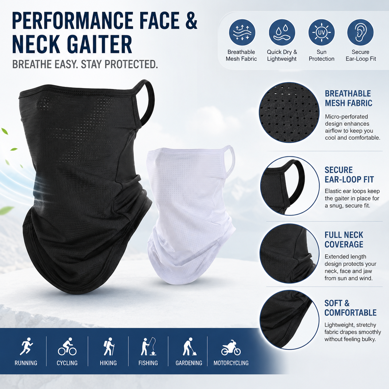 Breathable Quick-Dry Neck Gait – обзор и цена Respirator Half Face
