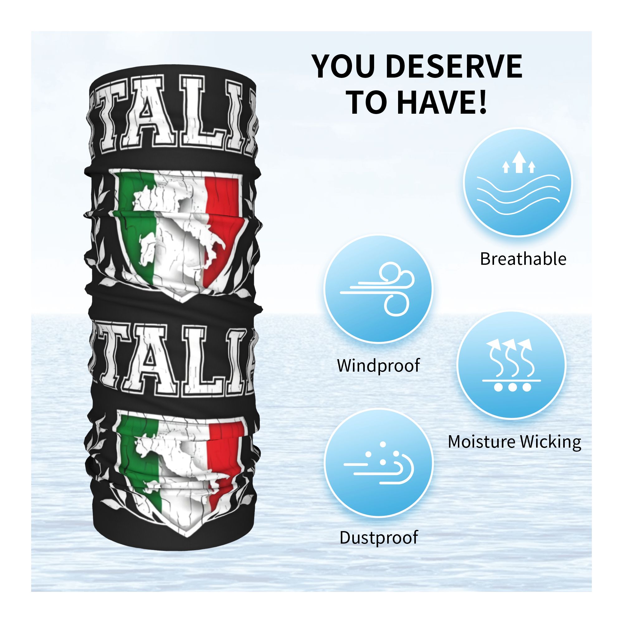 Custom Italy Flag Bandana Neck – обзор и цена Neck Gaiter Face Cover