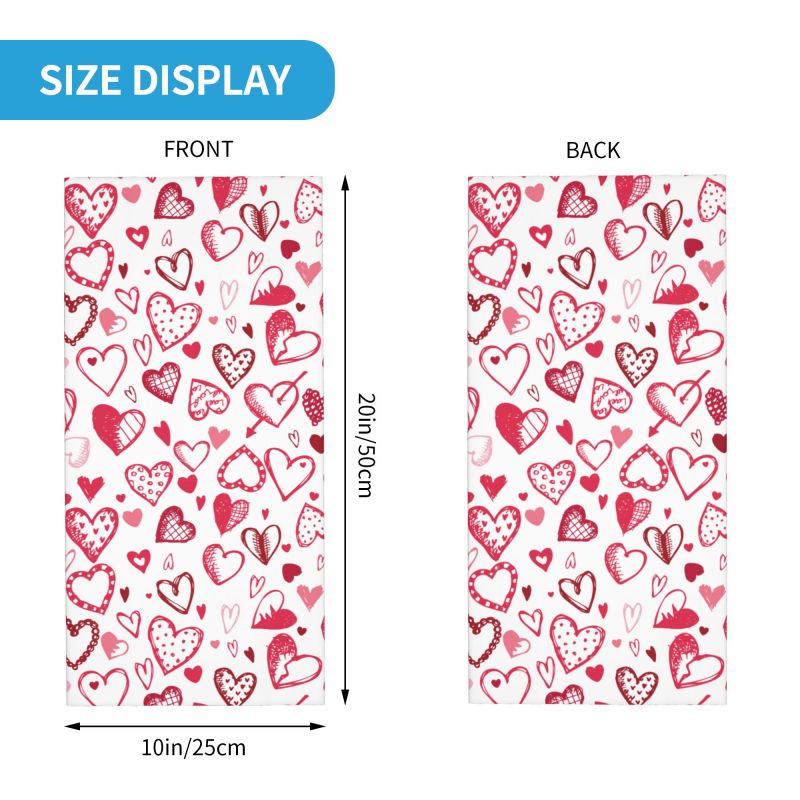 Pink Red Love Hearts Bandana N – обзор и цена Neck Gaiter Face Cover