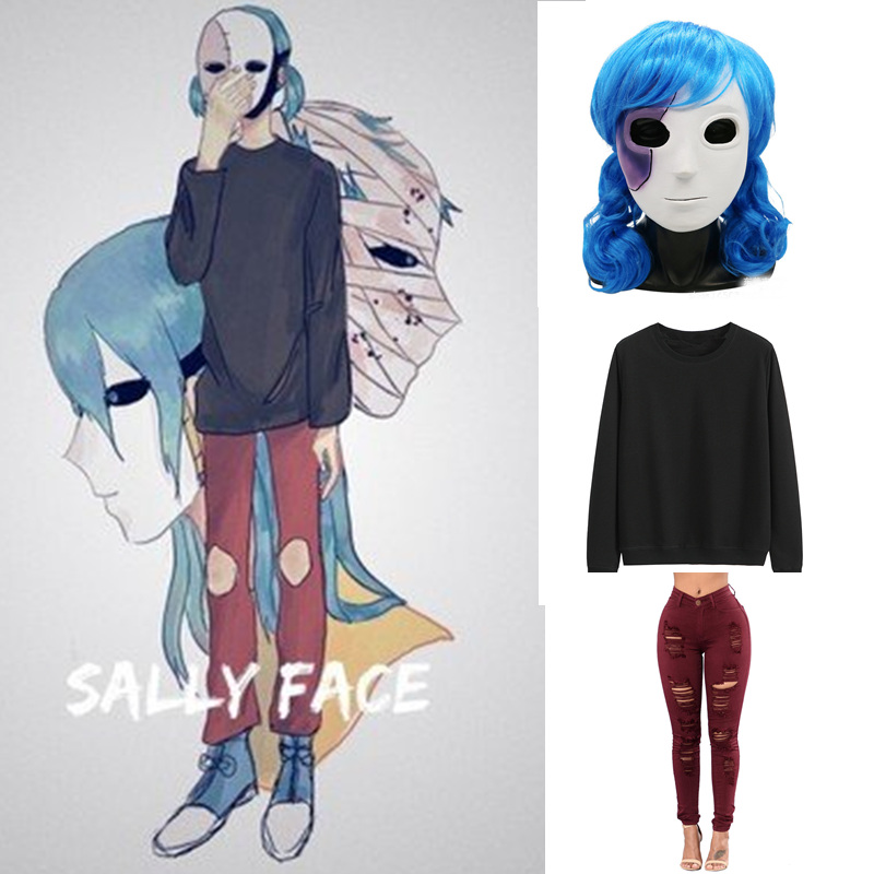 Hot  Anime Game Sally Face Cos – обзор и цена Black Face Mask Pack