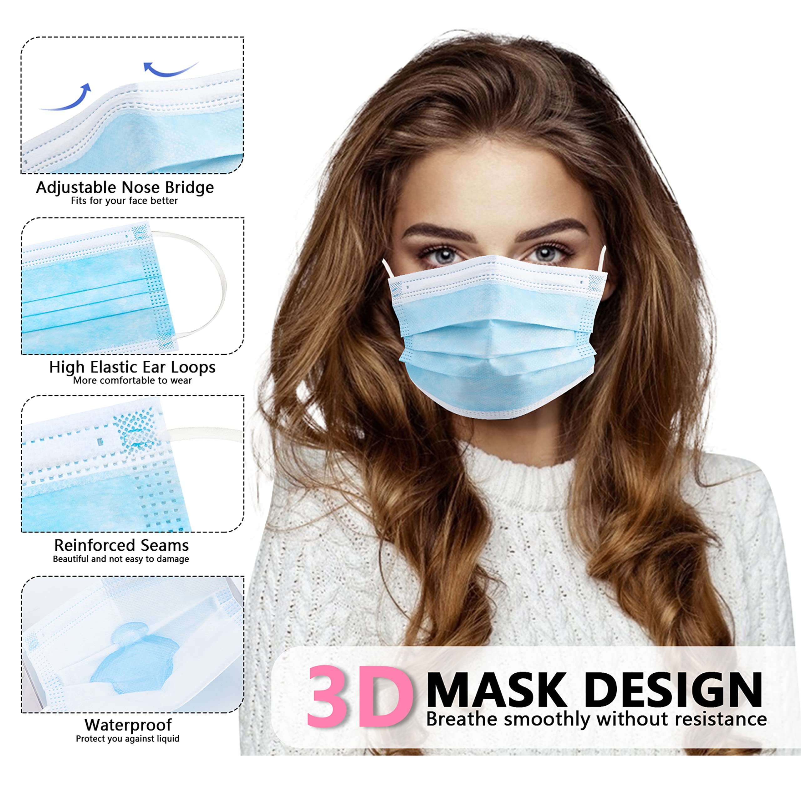 50/100 PCS Box Blue Face Masks – обзор и цена Disposable Mask Blue
