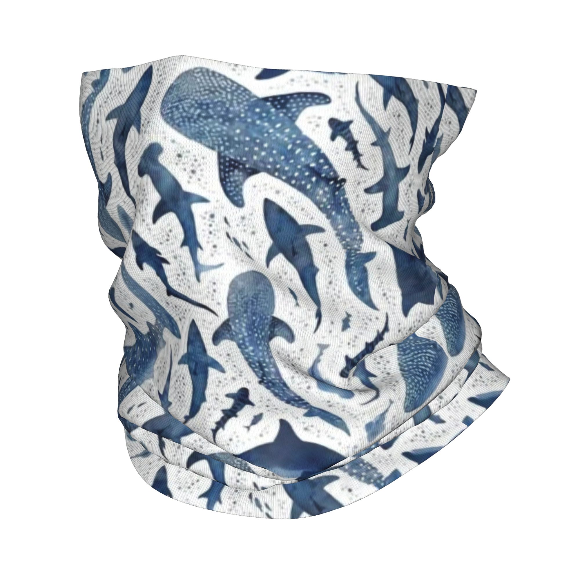 Custom Blue Watercolour Shark  – обзор и цена Neck Gaiter Face Cover