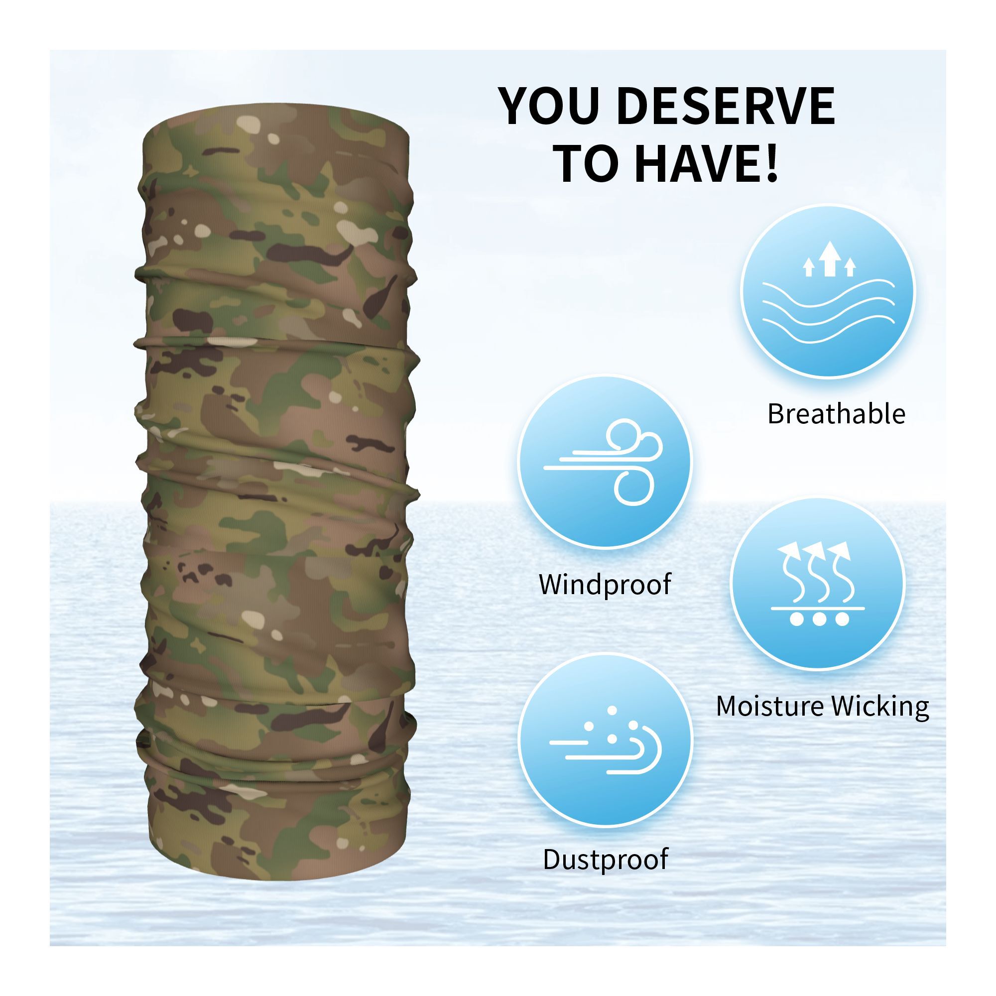 Custom Military Camouflage Pat – обзор и цена Neck Gaiter Face Cover